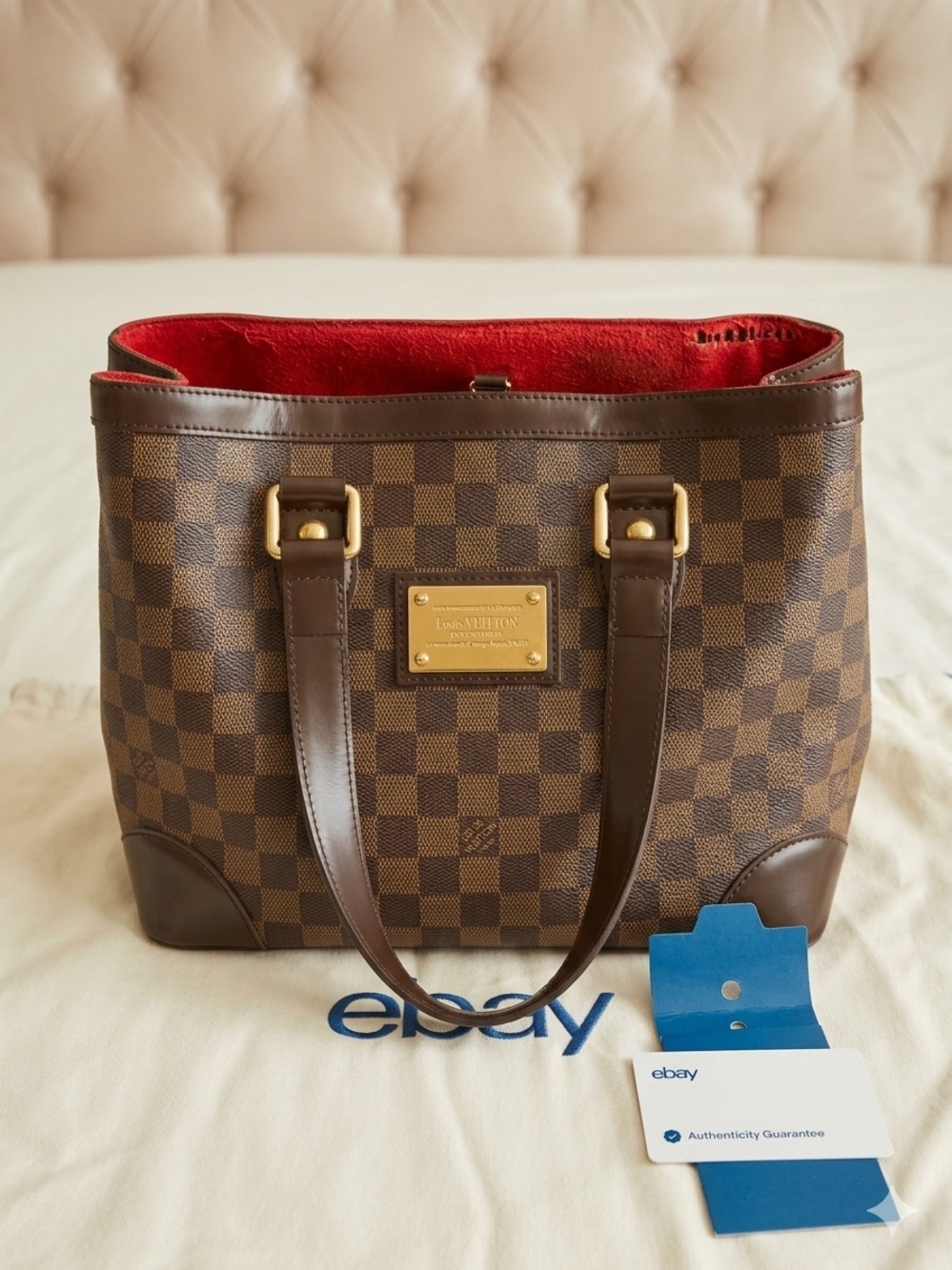 Louis Vuitton Damier Ebene Hampstead PM Tote Bag